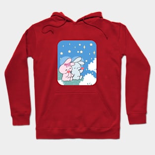 Cute Bunny Loppi Tokki Enjoys the Tranquility of the Night Sky Hoodie